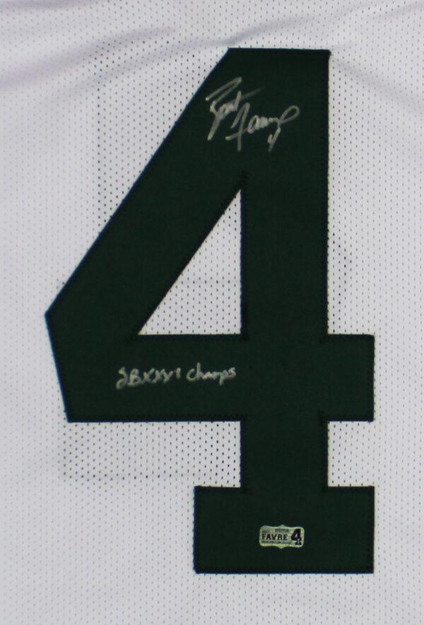 Brett Favre Signed Jersey Inscribed SB XXXI Champ (Radtke) at PristineAuction.com Brett Favre Signed Jersey Inscribed SB XXXI Champ (Radtke) at PristineAuction.com