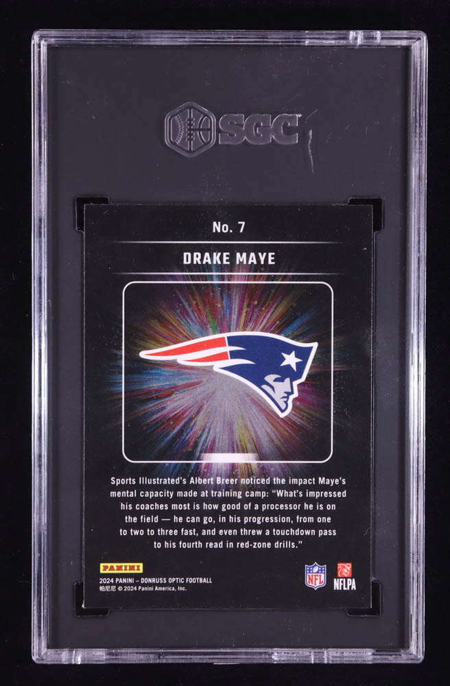 Drake Maye 2024 Donruss Optic Light it Up #7 RC (SGC 10) at PristineAuction.com Drake Maye 2024 Donruss Optic Light it Up #7 RC (SGC 10) at PristineAuction.com