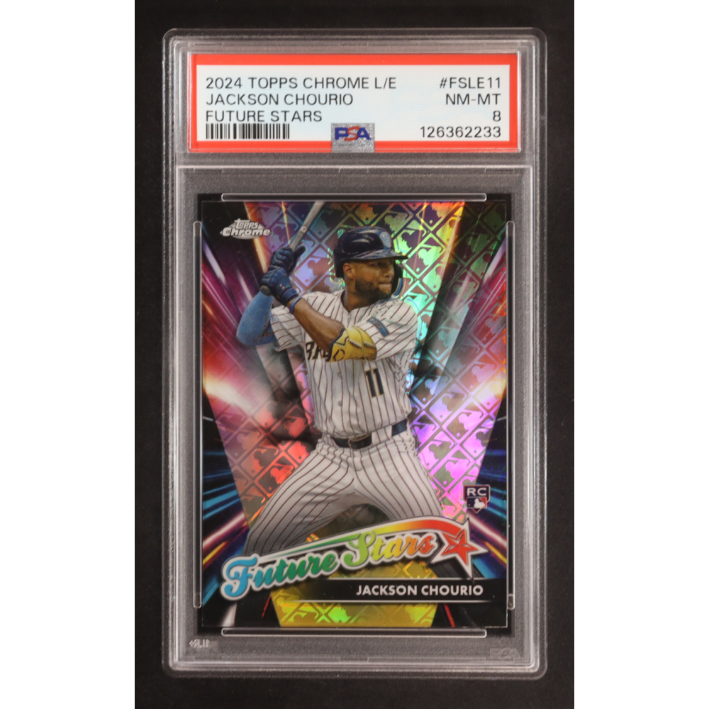 Jackson Chourio 2024 Topps Chrome Logofractor Future Stars #FSLE11 (PSA 8) at PristineAuction.com