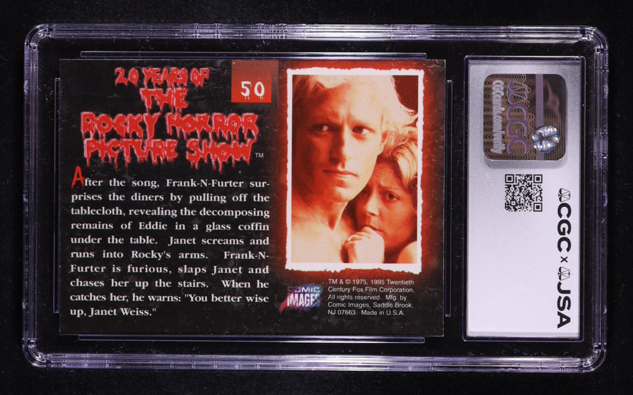 Susan Sarandon Signed 1995 Cosmic Images Rocky Horror Picture Show 20th After the song... #50 (CGC 8 | Autograph Graded CGC 9) at PristineAuction.com Susan Sarandon Signed 1995 Cosmic Images Rocky Horror Picture Show 20th After the song... #50 (CGC 8 | Autograph Graded CGC 9) at PristineAuction.com