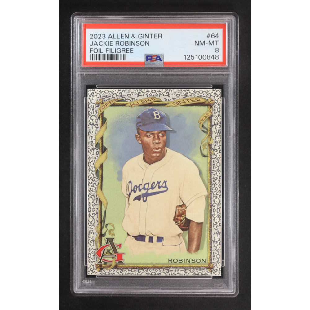 Jackie Robinson 2023 Topps Allen and Ginter Foil Filigree #64 (PSA 8) at PristineAuction.com