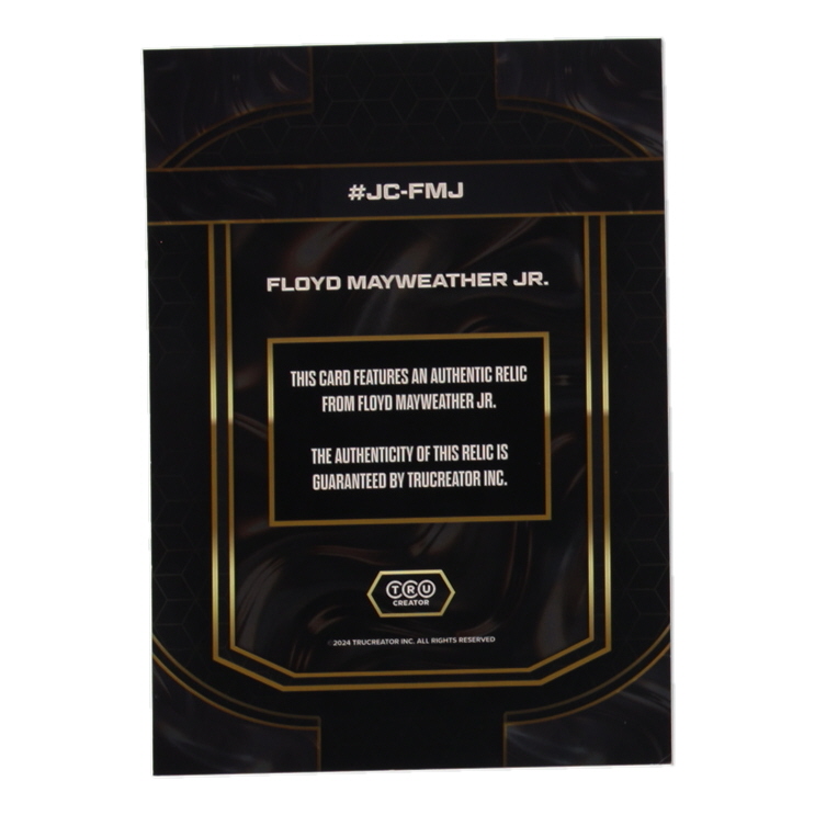 Floyd Mayweather Jr. 2024 TruSport Jumbo TruCreator Cracked Ice Materials #JCFMJ at PristineAuction.com Floyd Mayweather Jr. 2024 TruSport Jumbo TruCreator Cracked Ice Materials #JCFMJ at PristineAuction.com