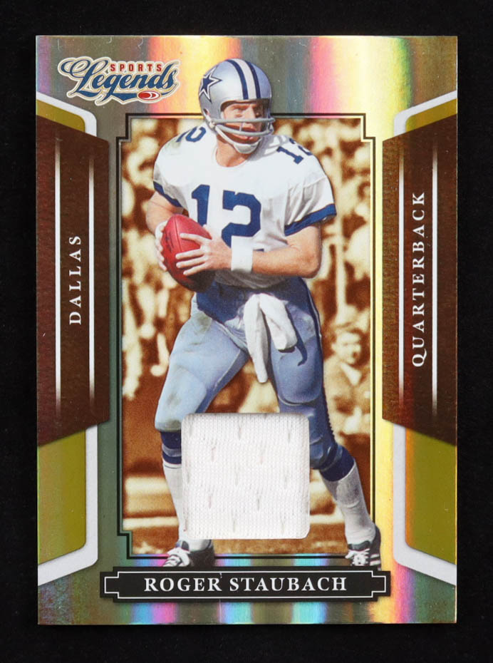 Roger Staubach 2008 Donruss Sports Legends Materials Mirror Gold #41 #25/25 at PristineAuction.com Roger Staubach 2008 Donruss Sports Legends Materials Mirror Gold #41 #25/25 at PristineAuction.com
