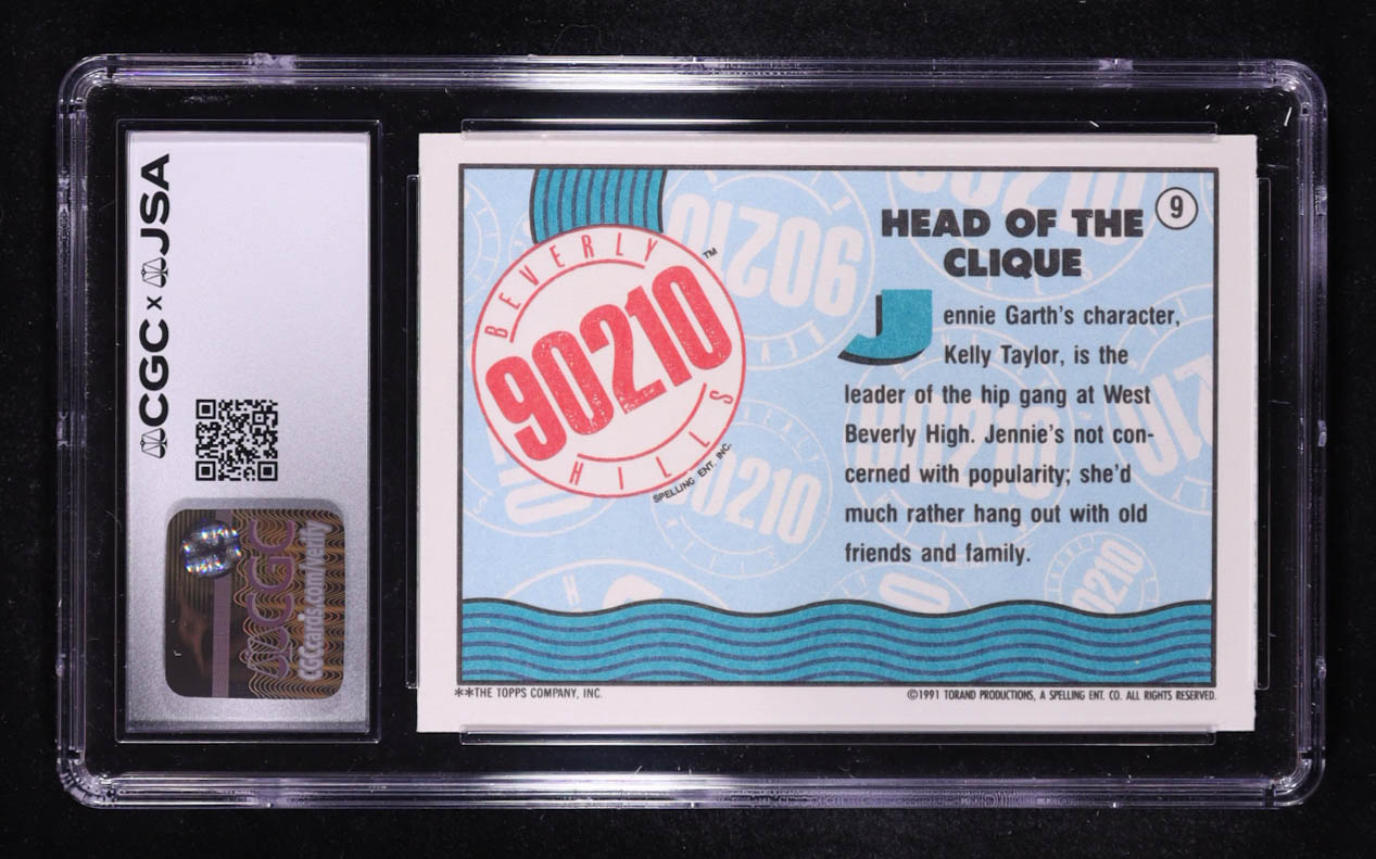 Jennie Garth Signed 1991 Topps Beverly Hills 90210 Head of the Clique #9 (CGC | Autograph Graded CGC 9) at PristineAuction.com Jennie Garth Signed 1991 Topps Beverly Hills 90210 Head of the Clique #9 (CGC | Autograph Graded CGC 9) at PristineAuction.com