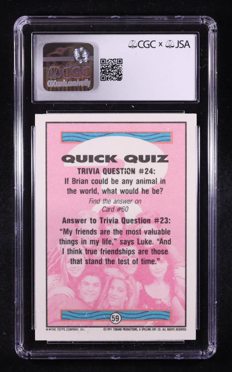 Brian Austin Green Signed 1991 Topps Beverly Hills 90210 Trivia Question #59 #24 (CGC 8.5 | Autograph Graded CGC 10) at PristineAuction.com Brian Austin Green Signed 1991 Topps Beverly Hills 90210 Trivia Question #59 #24 (CGC 8.5 | Autograph Graded CGC 10) at PristineAuction.com