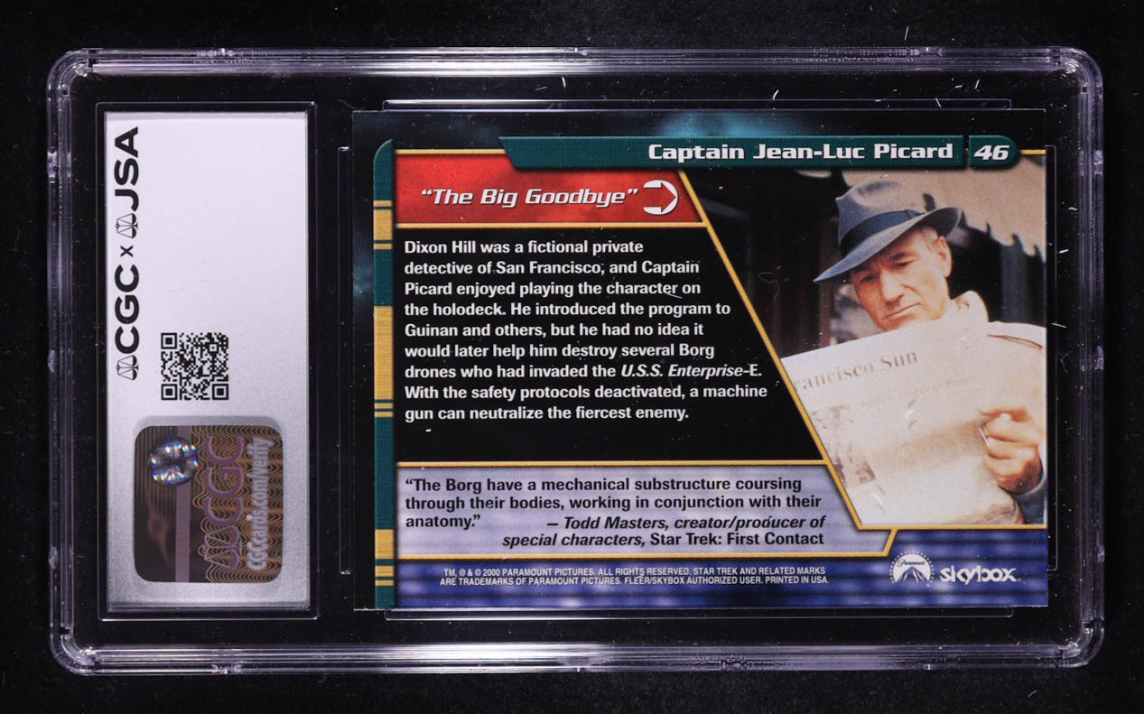 Brent Spiner Signed 2000 Captain Jean-Luc Picard Star Trek TNG The Profiles Skybox #46 (CGC 8.5 | Autograph Graded CGC 10) at PristineAuction.com Brent Spiner Signed 2000 Captain Jean-Luc Picard Star Trek TNG The Profiles Skybox #46 (CGC 8.5 | Autograph Graded CGC 10) at PristineAuction.com