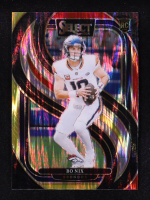 Bo Nix 2024 Select Prizm Red and Yellow Shock #117 RC at PristineAuction.com