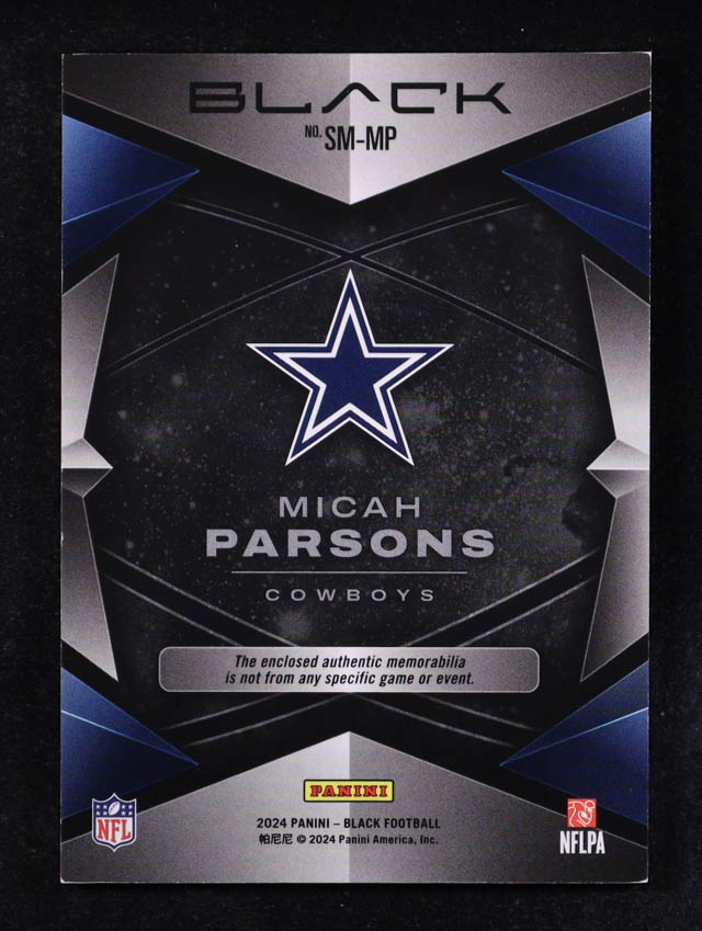 Micah Parsons 2024 Panini Black Starlight Materials Citrine #9 #33/50 at PristineAuction.com Micah Parsons 2024 Panini Black Starlight Materials Citrine #9 #33/50 at PristineAuction.com