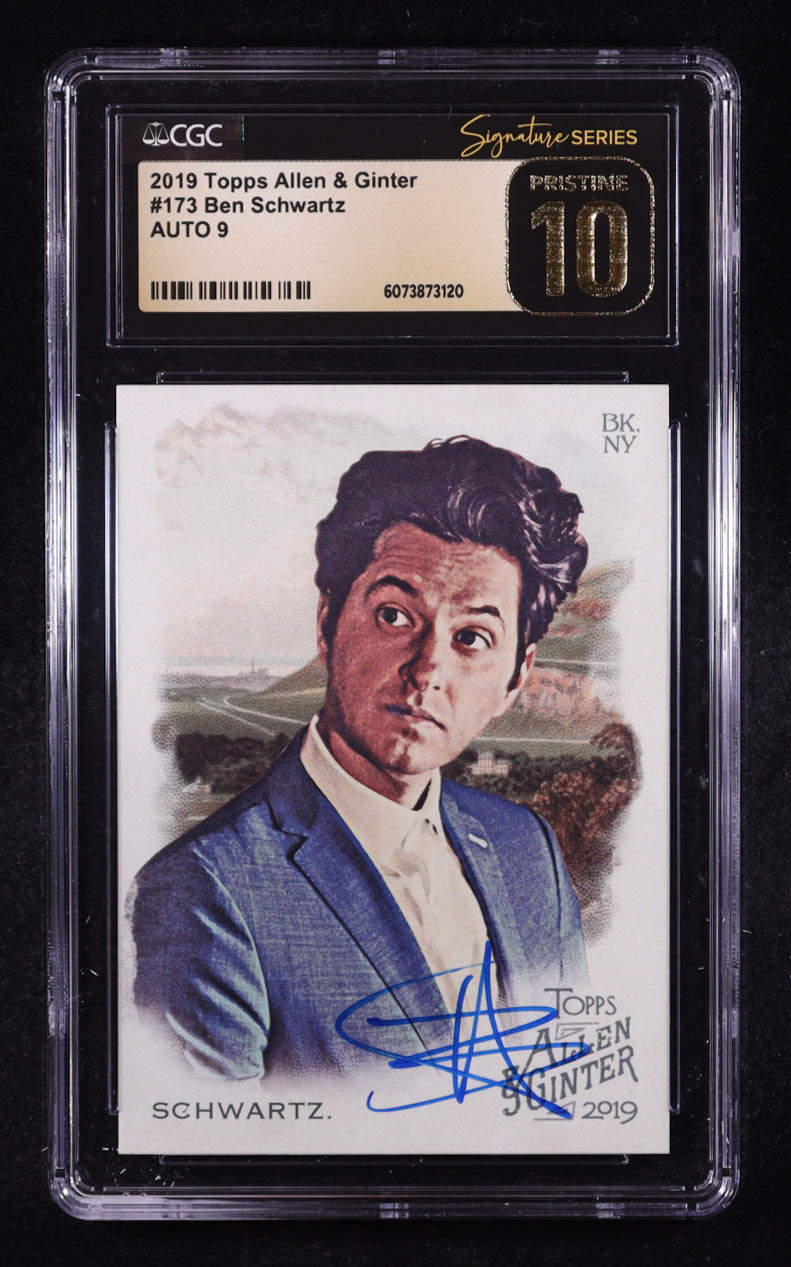 Ben Schwartz Signed 2019 Topps Allen & Ginter #173 (CGC Black Pristine Label 10 | Autograph Graded CGC 9) at PristineAuction.com Ben Schwartz Signed 2019 Topps Allen & Ginter #173 (CGC Black Pristine Label 10 | Autograph Graded CGC 9) at PristineAuction.com