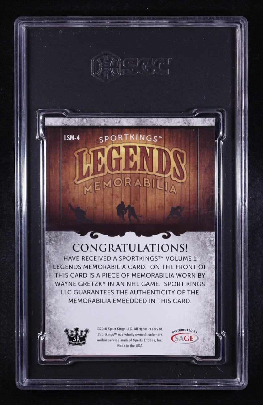 Wayne Gretzky 2018 Sportkings Legends Memorabilia #LSM4 (SGC 10) at PristineAuction.com Wayne Gretzky 2018 Sportkings Legends Memorabilia #LSM4 (SGC 10) at PristineAuction.com