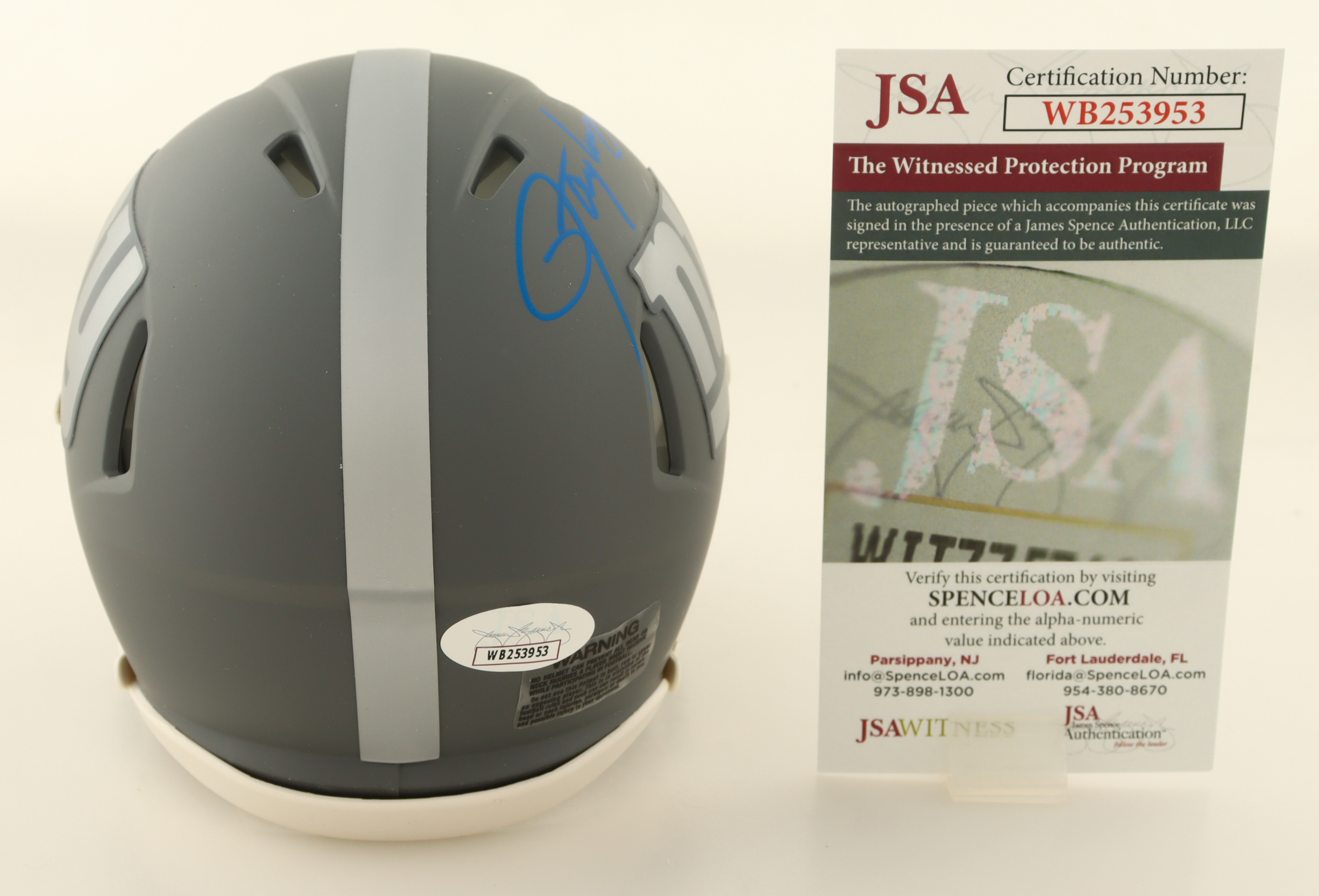 Lawrence Taylor Signed Giants Slate Alternate Speed Mini Helmet (JSA) at PristineAuction.com Lawrence Taylor Signed Giants Slate Alternate Speed Mini Helmet (JSA) at PristineAuction.com