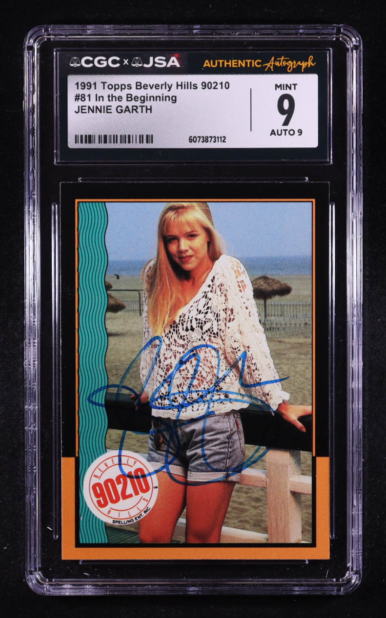 Jennie Garth Signed 1991 Topps Beverly Hills 90210 In the Beginning #81 (CGC 9 | Autograph Graded CGC 9) at PristineAuction.com Jennie Garth Signed 1991 Topps Beverly Hills 90210 In the Beginning #81 (CGC 9 | Autograph Graded CGC 9) at PristineAuction.com