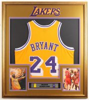 Kobe Bryant Custom Framed Jersey Display with (2) Lakers Jersey Pins at PristineAuction.com