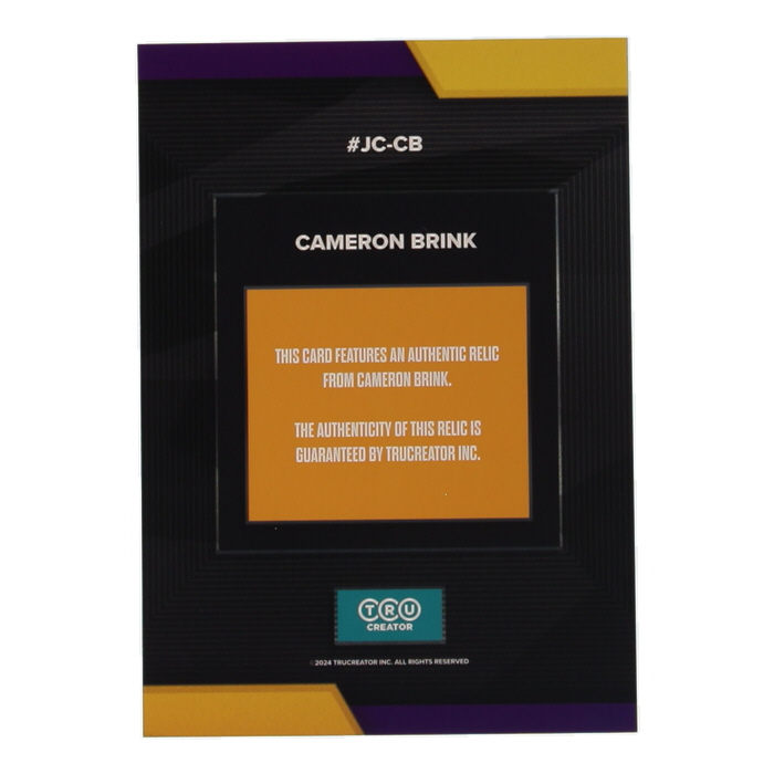 Cameron Brink 2024 TruCreator Jumbo Cracked Ice Materials #JCCB RC at PristineAuction.com Cameron Brink 2024 TruCreator Jumbo Cracked Ice Materials #JCCB RC at PristineAuction.com