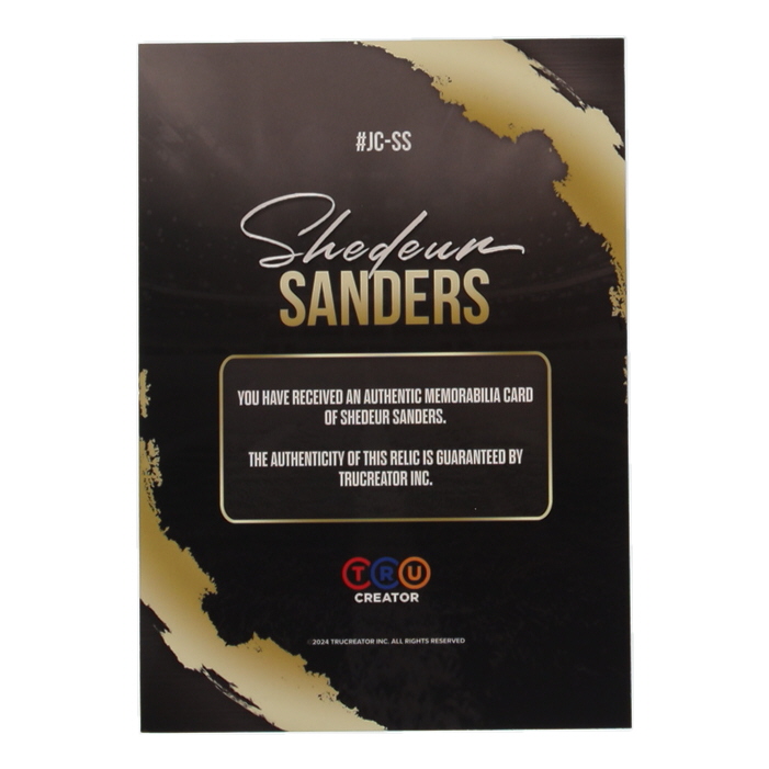 Shedeur Sanders 2024 TruCreator Jumbo Cracked Ice Materials #JCSS RC at PristineAuction.com Shedeur Sanders 2024 TruCreator Jumbo Cracked Ice Materials #JCSS RC at PristineAuction.com