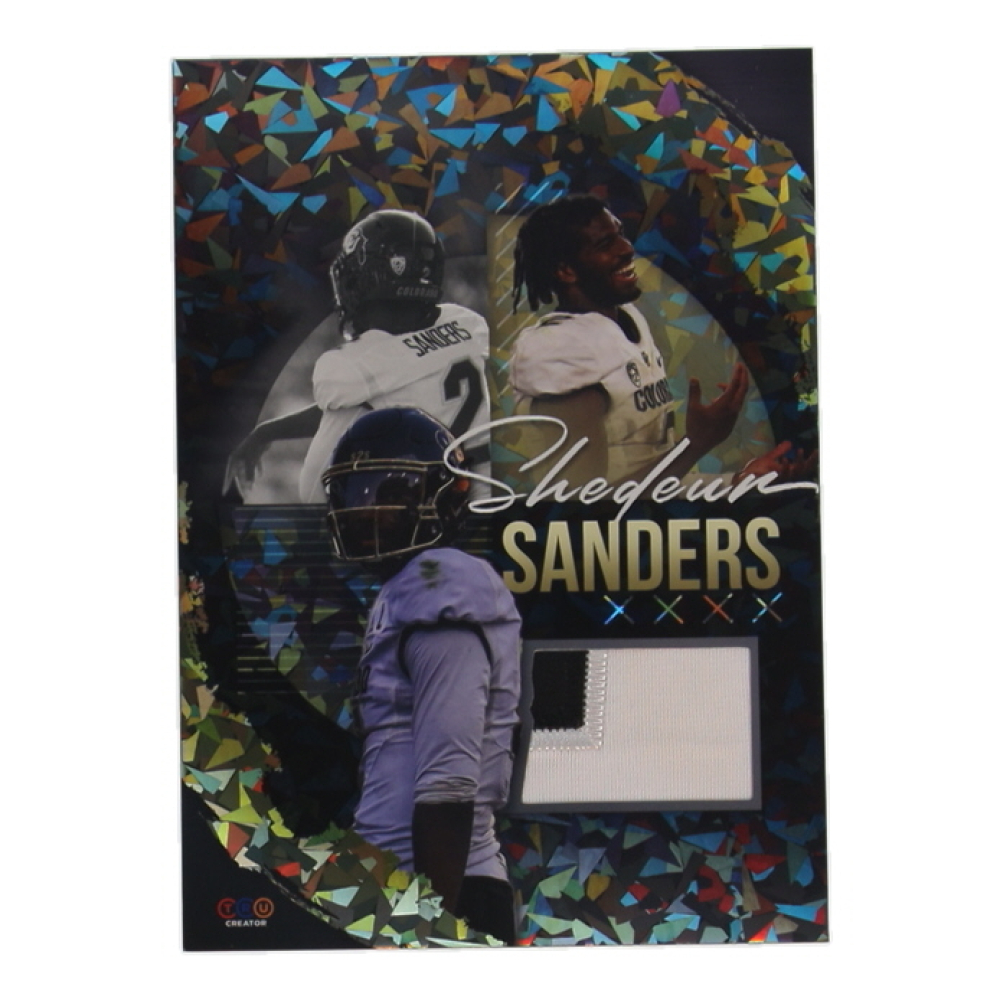Shedeur Sanders 2024 TruCreator Jumbo Cracked Ice Materials #JCSS RC at PristineAuction.com