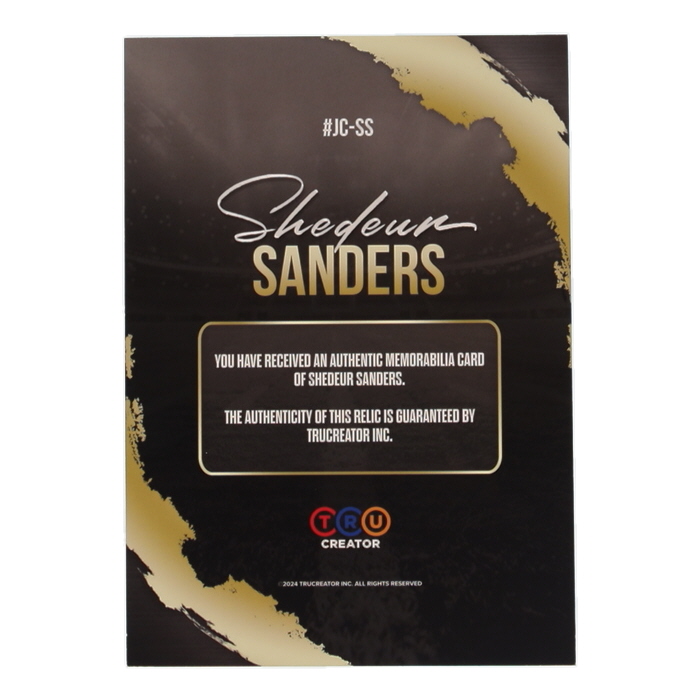 Shedeur Sanders 2024 TruCreator Jumbo Cracked Ice Materials #JCSS RC at PristineAuction.com Shedeur Sanders 2024 TruCreator Jumbo Cracked Ice Materials #JCSS RC at PristineAuction.com