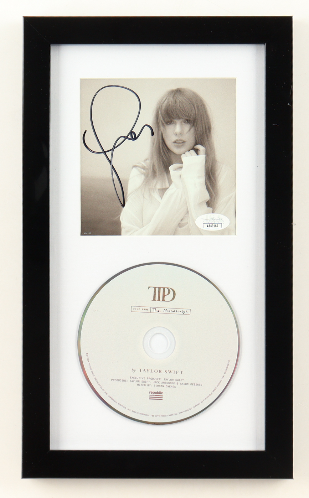 Taylor Swift Signed "The Tortured Poets Department" Custom Framed CD Insert Display (JSA) at PristineAuction.com Taylor Swift Signed "The Tortured Poets Department" Custom Framed CD Insert Display (JSA) at PristineAuction.com