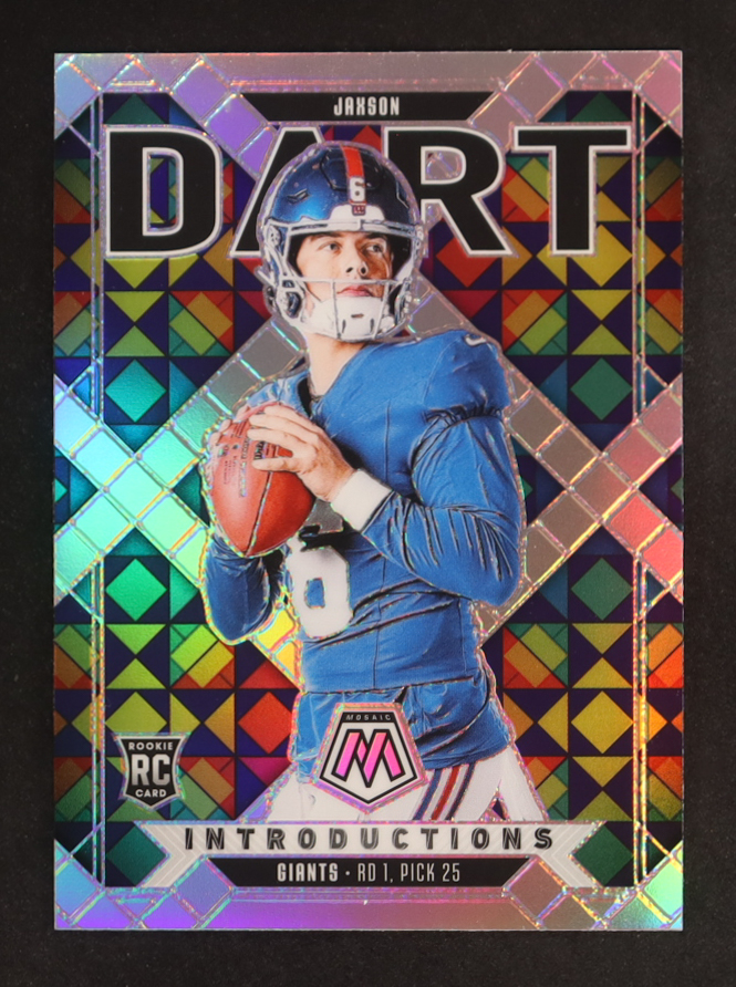 Jaxson Dart 2025 Panini Mosaic Introductions Silver #2 RC at PristineAuction.com Jaxson Dart 2025 Panini Mosaic Introductions Silver #2 RC at PristineAuction.com