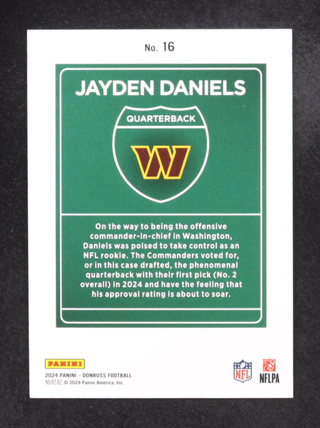 Jayden Daniels 2024 Donruss Downtown #16 RC at PristineAuction.com Jayden Daniels 2024 Donruss Downtown #16 RC at PristineAuction.com