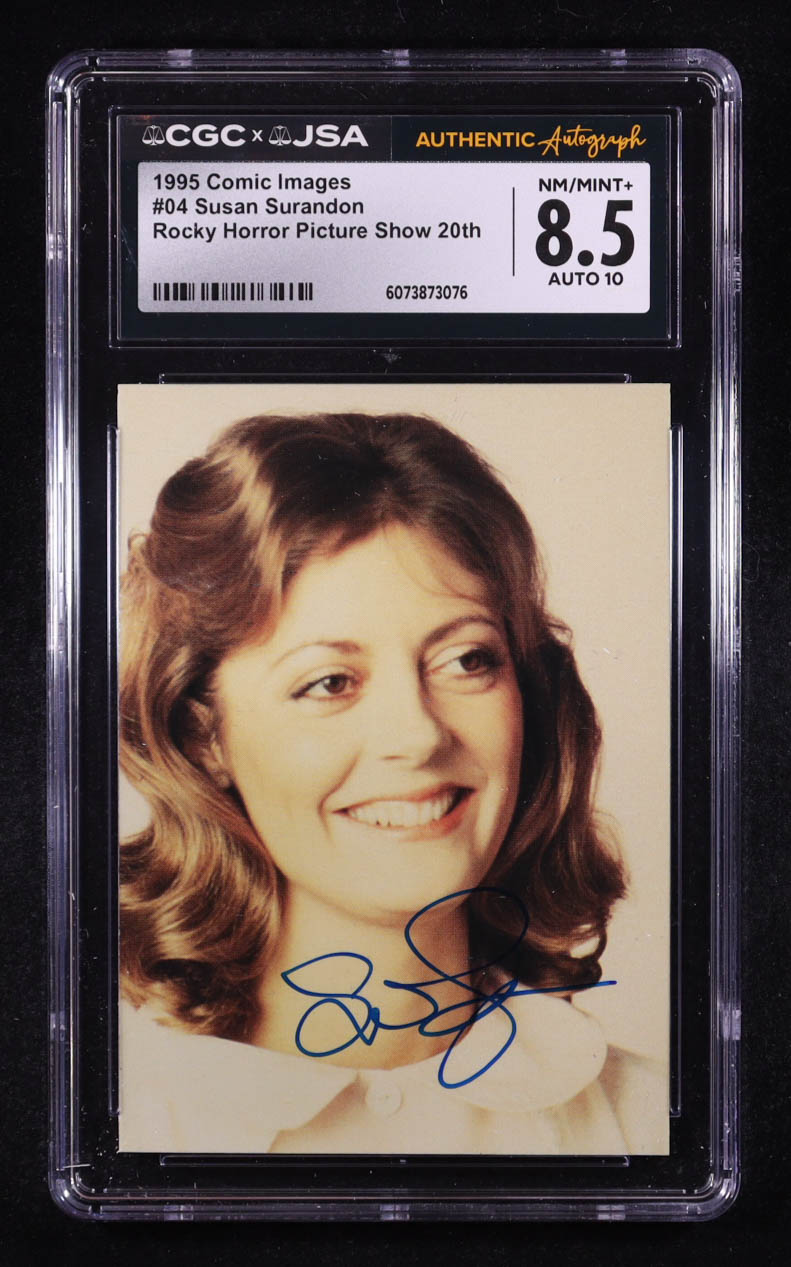 Susan Sarandon Signed 1995 Cosmic Images Rocky Horror Picture Show 20th #04 (CGC 8.5 | Autograph Graded CGC 10) at PristineAuction.com Susan Sarandon Signed 1995 Cosmic Images Rocky Horror Picture Show 20th #04 (CGC 8.5 | Autograph Graded CGC 10) at PristineAuction.com