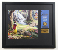 Thomas Kinkade "Snow White's Cottage" Custom Framed Print Display with Anniversary Sealed Coin at PristineAuction.com