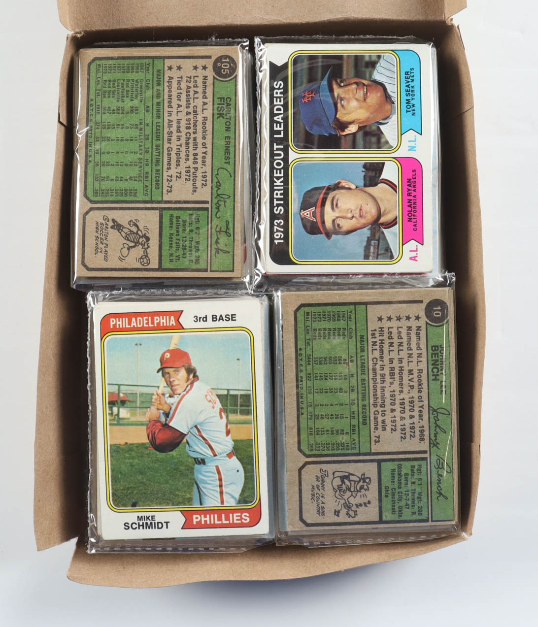 1974 Topps Baseball Cello Fun Pack Vending Box with (20) Packs at PristineAuction.com 1974 Topps Baseball Cello Fun Pack Vending Box with (20) Packs at PristineAuction.com
