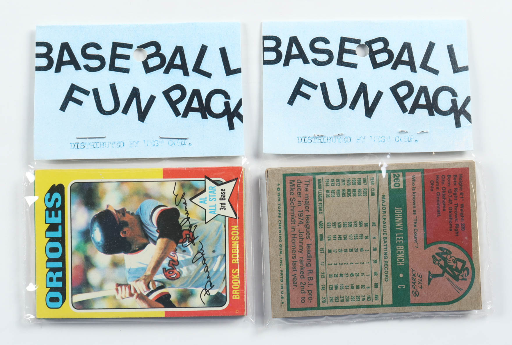 1975 Topps Baseball Cello Fun Pack Vending Box with (20) Packs at PristineAuction.com 1975 Topps Baseball Cello Fun Pack Vending Box with (20) Packs at PristineAuction.com