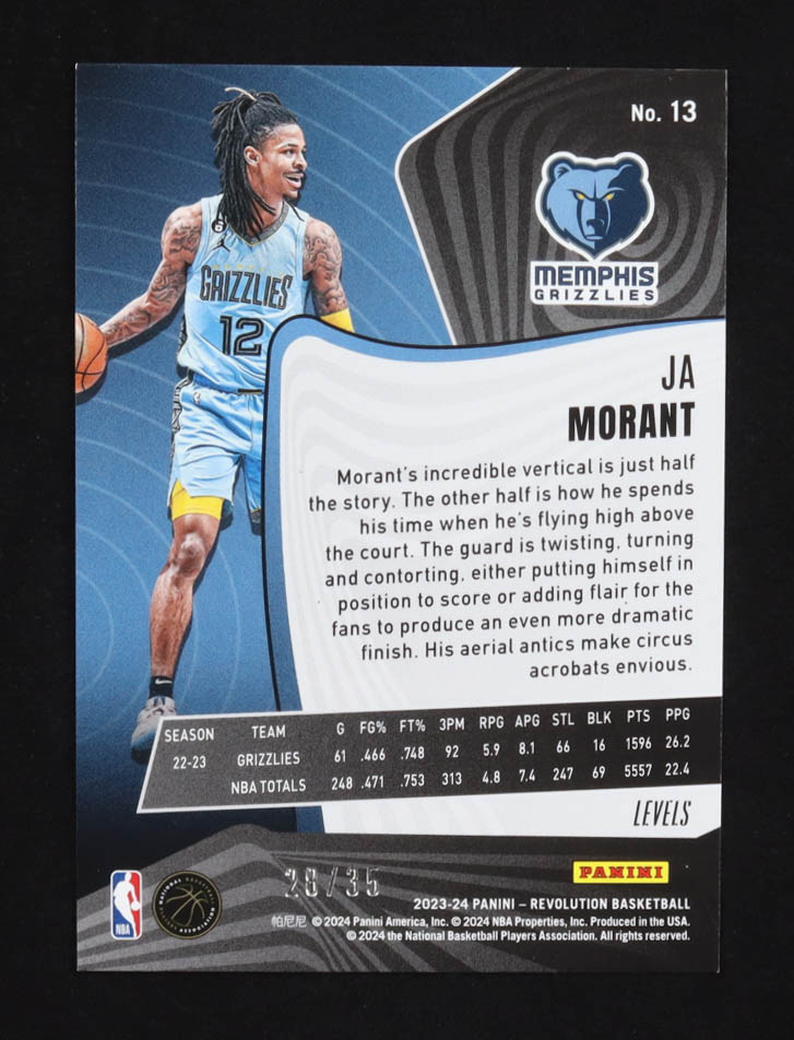 Ja Morant 2023-24 Panini Revolution Levels #13 #28/35 at PristineAuction.com Ja Morant 2023-24 Panini Revolution Levels #13 #28/35 at PristineAuction.com