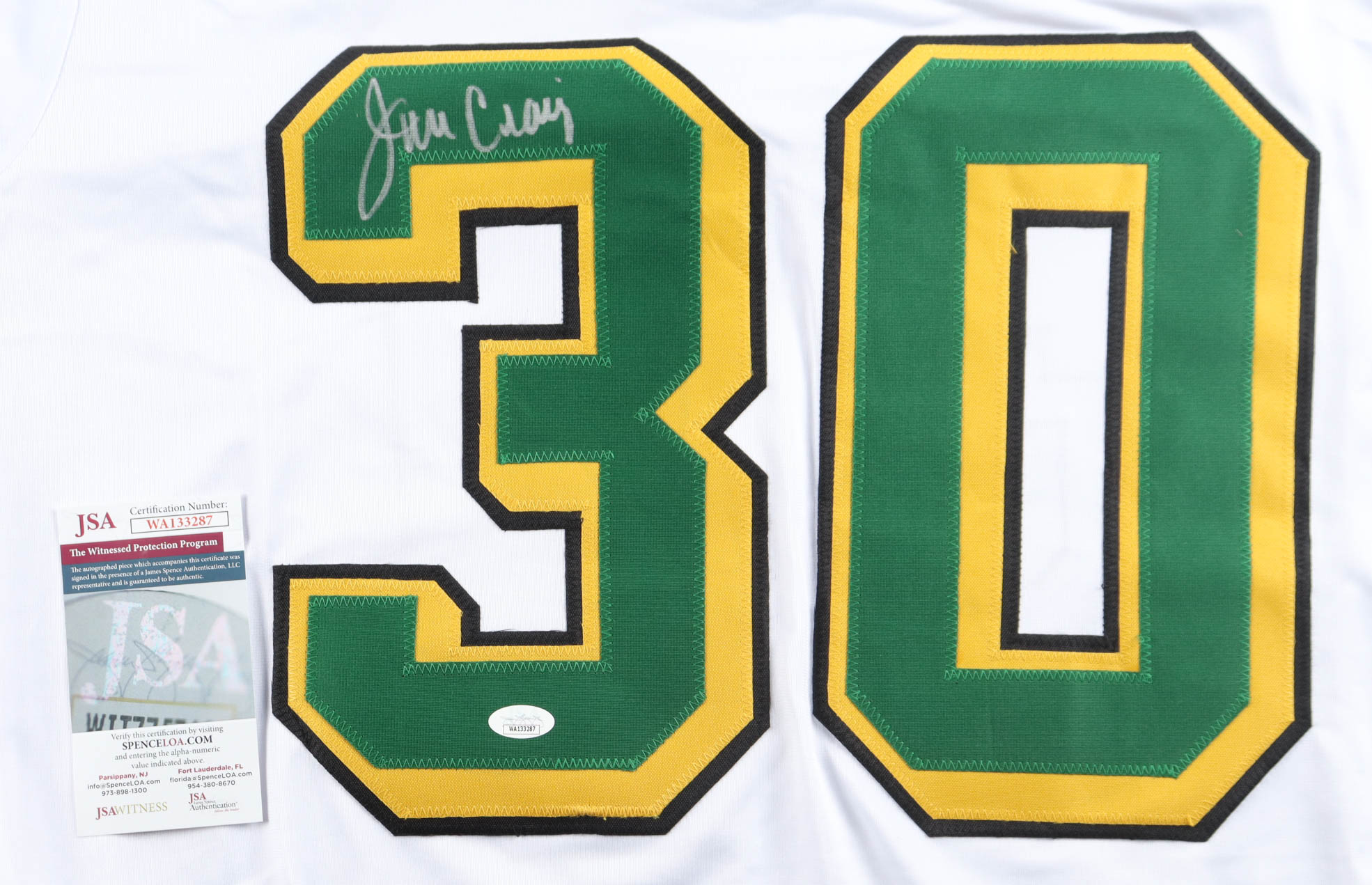 Jim Craig Signed Jersey (JSA) at PristineAuction.com Jim Craig Signed Jersey (JSA) at PristineAuction.com
