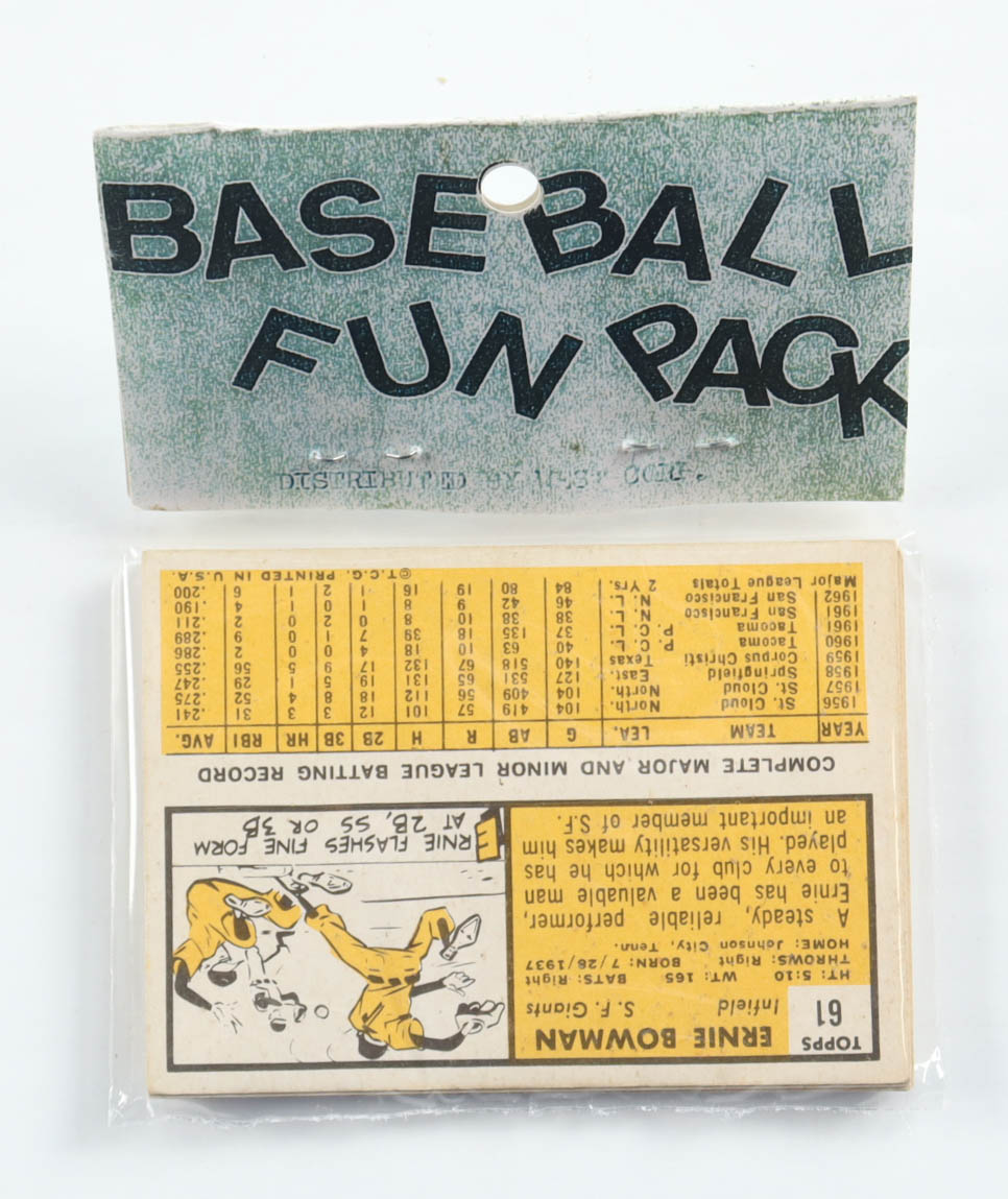 1963 Topps Baseball Card Fun Pack with (10) Cards at PristineAuction.com 1963 Topps Baseball Card Fun Pack with (10) Cards at PristineAuction.com