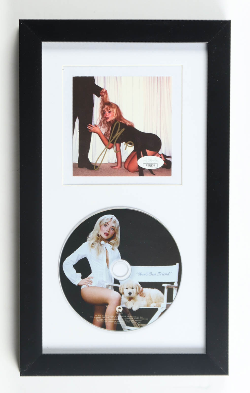Sabrina Carpenter Signed Custom Framed "Man's Best Friend" CD Album Insert Display with Disc (JSA) at PristineAuction.com Sabrina Carpenter Signed Custom Framed "Man's Best Friend" CD Album Insert Display with Disc (JSA) at PristineAuction.com