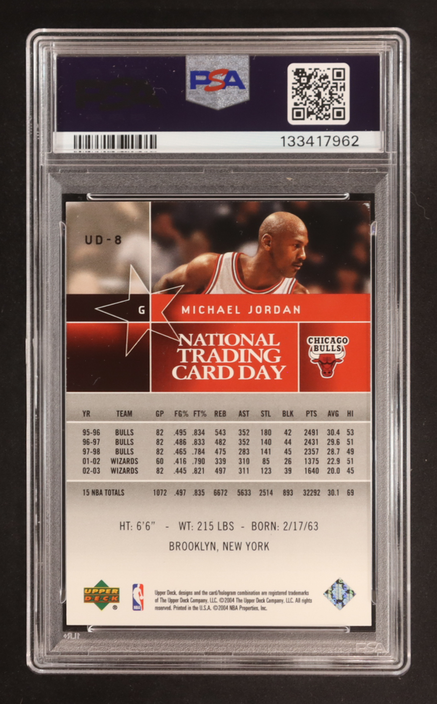 Michael Jordan 2004 National Trading Card Day #UD8 (PSA 8) at PristineAuction.com Michael Jordan 2004 National Trading Card Day #UD8 (PSA 8) at PristineAuction.com