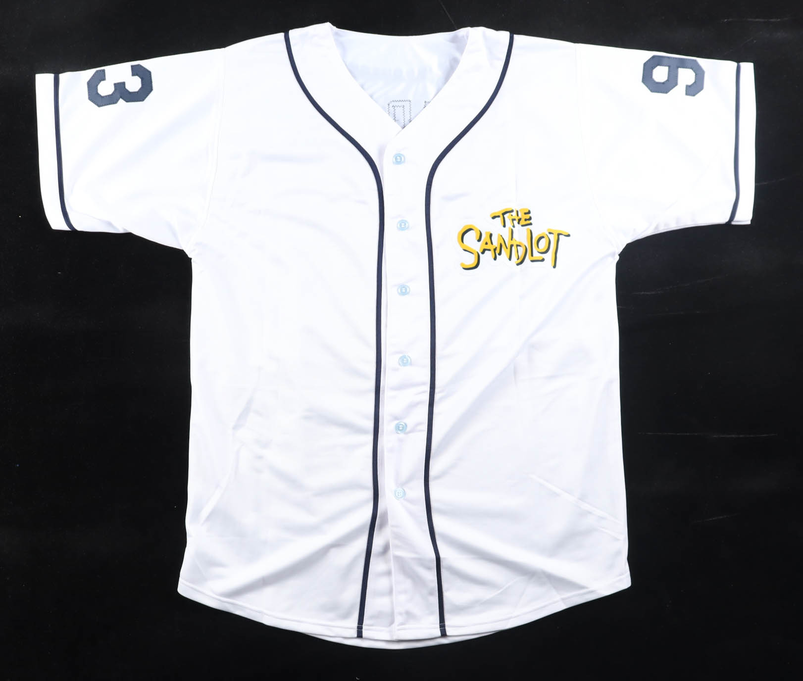 "The Sandlot" Baseball Jersey Cast-Signed by (6) with Tom Guiry, Marty York, Shane Obedzinski, Victor DiMattia, Brandon Adams (Beckett) at PristineAuction.com "The Sandlot" Baseball Jersey Cast-Signed by (6) with Tom Guiry, Marty York, Shane Obedzinski, Victor DiMattia, Brandon Adams (Beckett) at PristineAuction.com