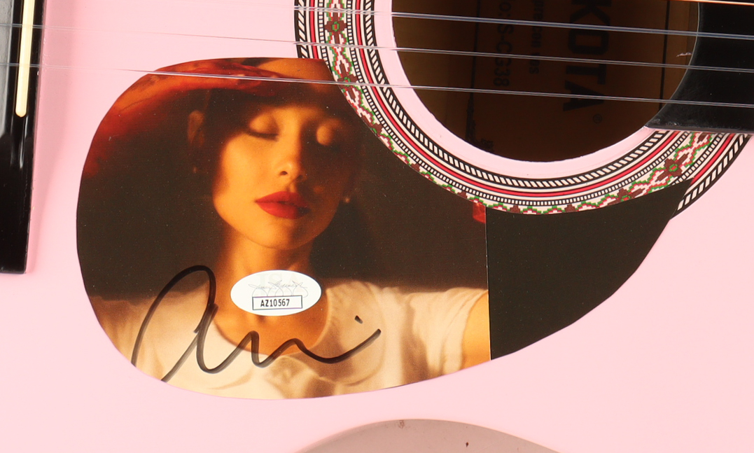 Ariana Grande Guitar with Signed Custom Insert Pickguard (JSA) at PristineAuction.com Ariana Grande Guitar with Signed Custom Insert Pickguard (JSA) at PristineAuction.com