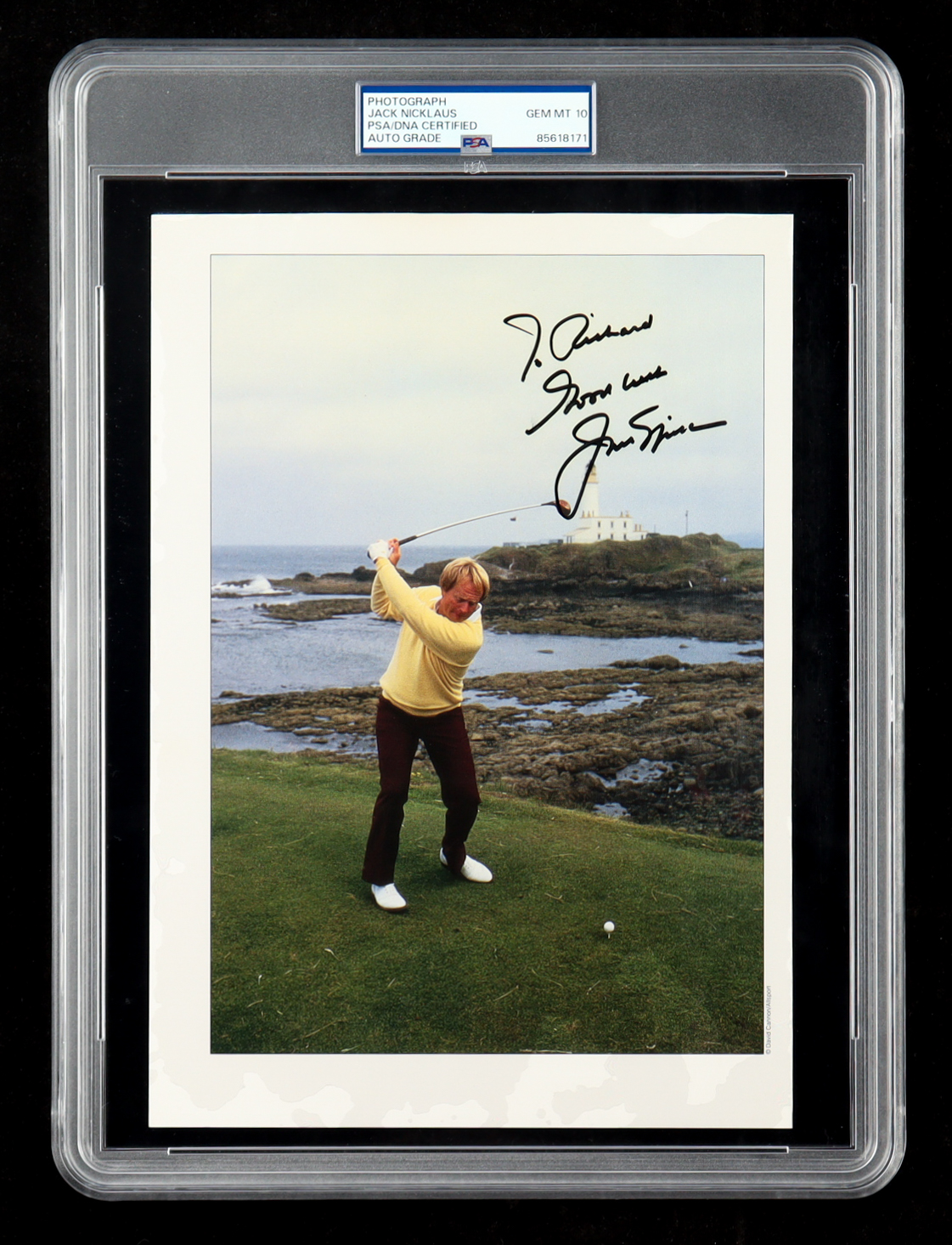 Jack Nicklaus Signed 8x10 Photo With Inscription (PSA Auto Grade 10) at PristineAuction.com Jack Nicklaus Signed 8x10 Photo With Inscription (PSA Auto Grade 10) at PristineAuction.com