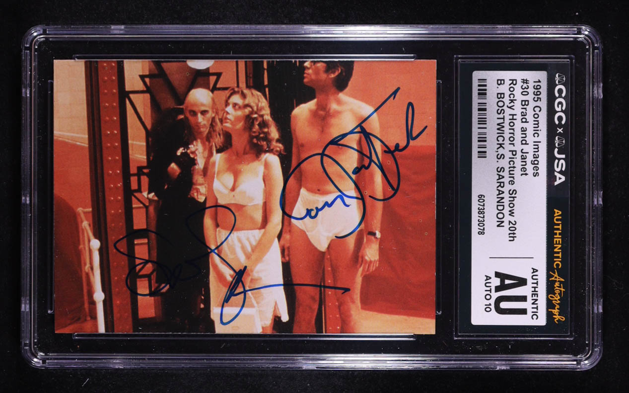 Barry Bostwick / Susan Sarandon Signed 1995 Cosmic Images Brad and Janet Rocky Horror Picture Show 20th #30 (CGC | Autograph Graded CGC 10) at PristineAuction.com Barry Bostwick / Susan Sarandon Signed 1995 Cosmic Images Brad and Janet Rocky Horror Picture Show 20th #30 (CGC | Autograph Graded CGC 10) at PristineAuction.com