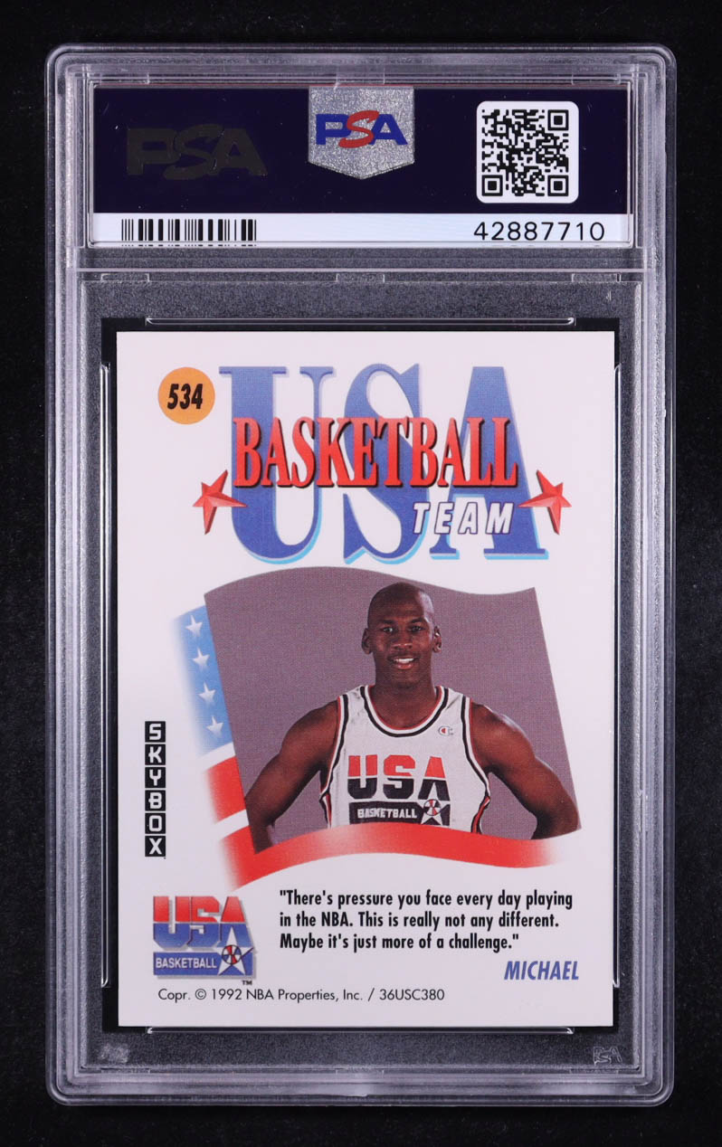Michael Jordan 1991-92 SkyBox #534 USA (PSA 9) at PristineAuction.com Michael Jordan 1991-92 SkyBox #534 USA (PSA 9) at PristineAuction.com