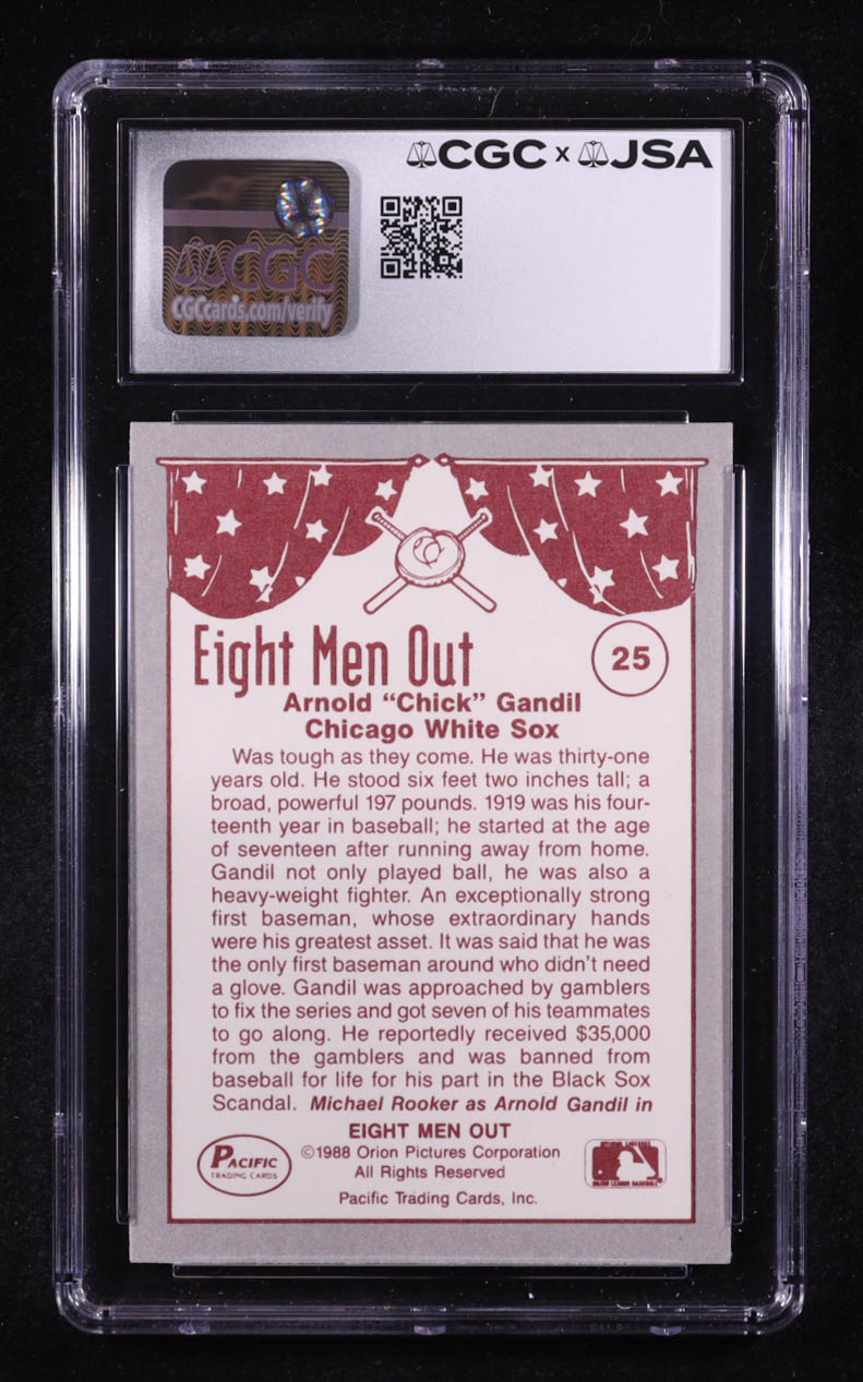 Michael Rooker Signed 1988 Pacific Eight Men Out Arnold "Chick" Gandil #25 (CGC 8.5 | Autograph Graded CGC 9) at PristineAuction.com Michael Rooker Signed 1988 Pacific Eight Men Out Arnold "Chick" Gandil #25 (CGC 8.5 | Autograph Graded CGC 9) at PristineAuction.com