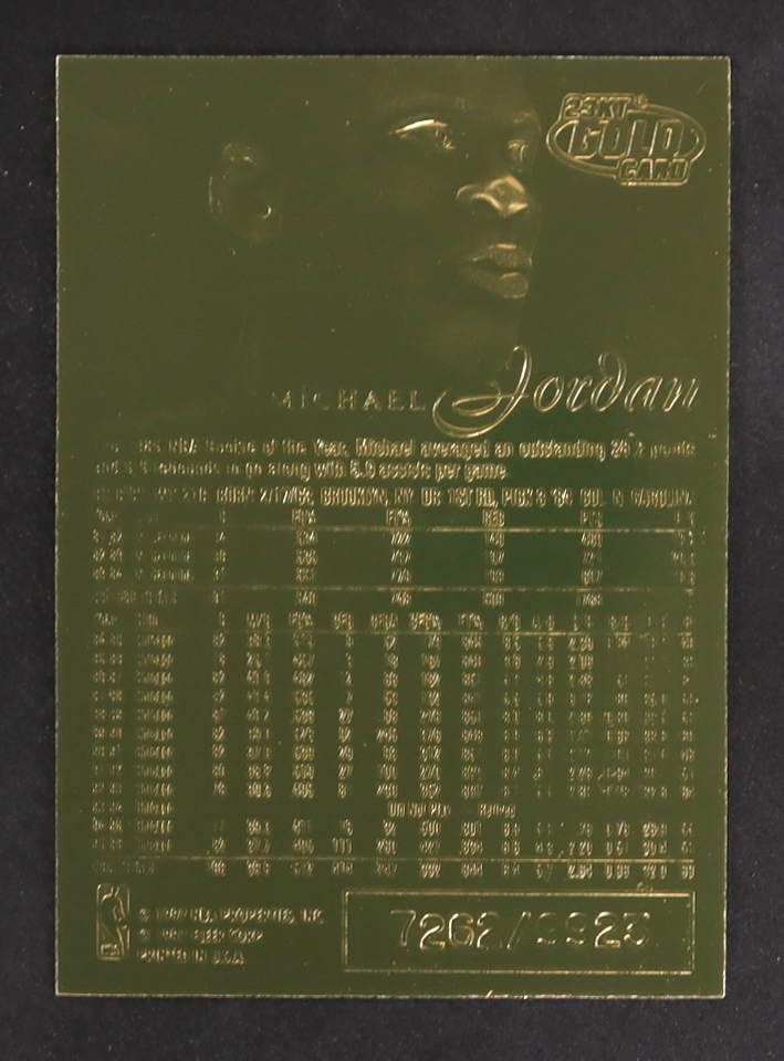 Michael Jordan 1999 Upper Deck Jordan Retirement 23KT Gold #NNO at PristineAuction.com Michael Jordan 1999 Upper Deck Jordan Retirement 23KT Gold #NNO at PristineAuction.com