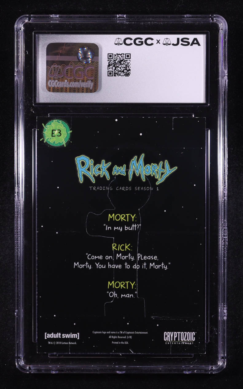 Harry Belden Signed 2018 Cryptozoic Rick & Morty Ssn 1 Standees #E3 (CGC 8 | Autograph Graded CGC 10) at PristineAuction.com Harry Belden Signed 2018 Cryptozoic Rick & Morty Ssn 1 Standees #E3 (CGC 8 | Autograph Graded CGC 10) at PristineAuction.com