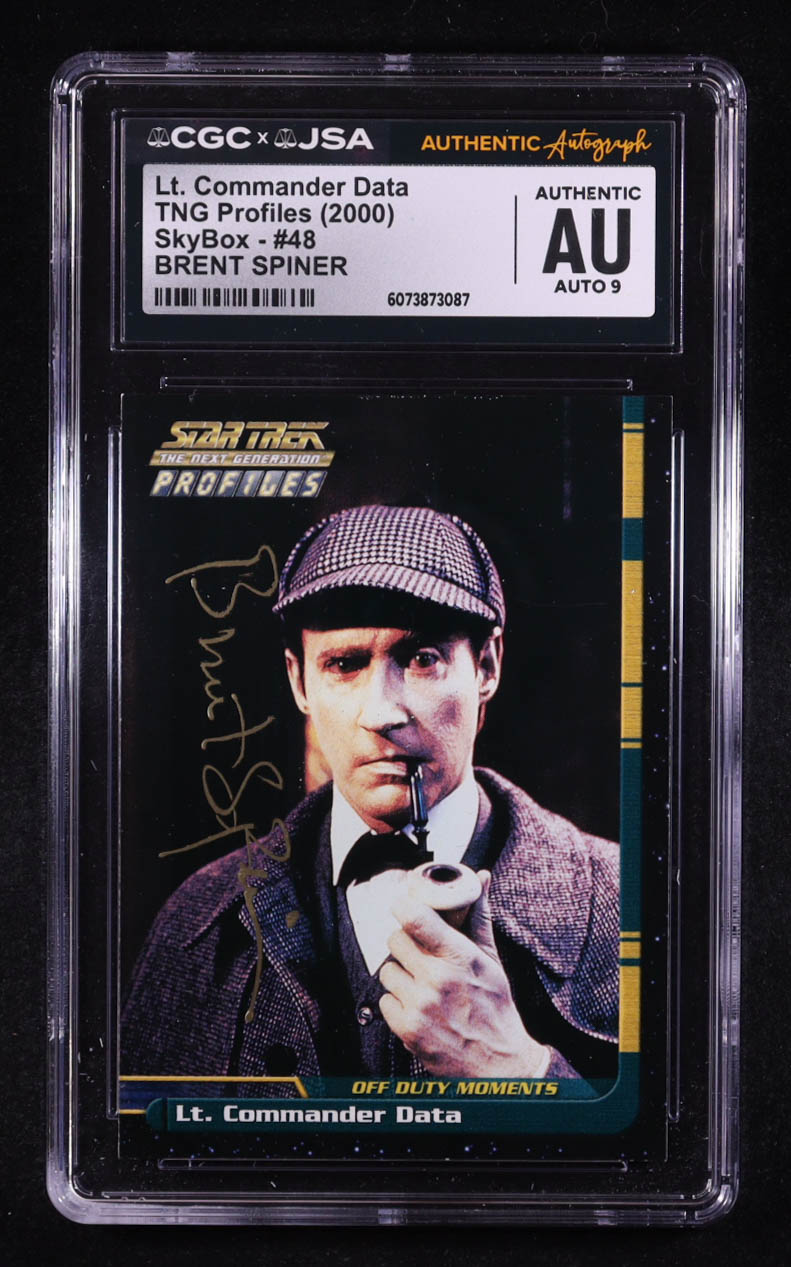 Brent Spiner Signed 2000 Lt. Commander Data Star Trek TNG Profiles Skybox #48 (CGC | Autograph Graded CGC 9) at PristineAuction.com Brent Spiner Signed 2000 Lt. Commander Data Star Trek TNG Profiles Skybox #48 (CGC | Autograph Graded CGC 9) at PristineAuction.com