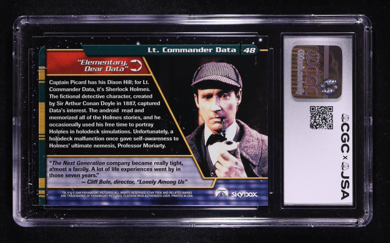 Brent Spiner Signed 2000 Lt. Commander Data Star Trek TNG Profiles Skybox #48 (CGC | Autograph Graded CGC 9) at PristineAuction.com Brent Spiner Signed 2000 Lt. Commander Data Star Trek TNG Profiles Skybox #48 (CGC | Autograph Graded CGC 9) at PristineAuction.com