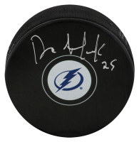 Dave Andreychuk Signed Lightning Logo Hockey Puck (Schwartz) at PristineAuction.com