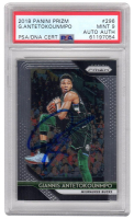 Giannis Antetokounmpo Signed 2018 Panini Prizm #296 (PSA | Auto Grade 9) at PristineAuction.com