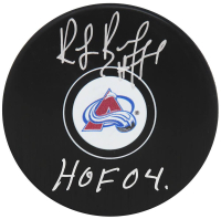 Ray Bourque Signed Avalanche Logo Hockey Puck Inscribed "HOF '04" (Schwartz) at PristineAuction.com