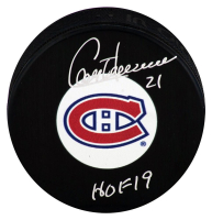 Guy Carbonneau Signed Canadiens Logo Hockey Puck Inscribed "HOF '19" (Schwartz) at PristineAuction.com