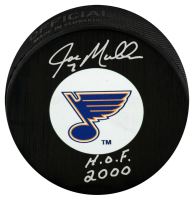 Joe Mullen Signed Blues Logo Hockey Puck Inscribed "HOF 2000" (Schwartz) at PristineAuction.com