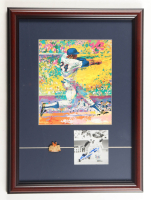 Willie Mays Signed Custom Framed Photo Display with Leroy Neiman Art Print (PSA) at PristineAuction.com