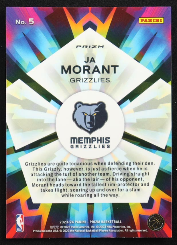 Ja Morant 2023-24 Panini Prizm Kaleidoscopic Prizms Fast Break #5 at PristineAuction.com Ja Morant 2023-24 Panini Prizm Kaleidoscopic Prizms Fast Break #5 at PristineAuction.com